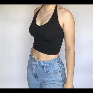 Black Urban Outfitters Halter Crop Top